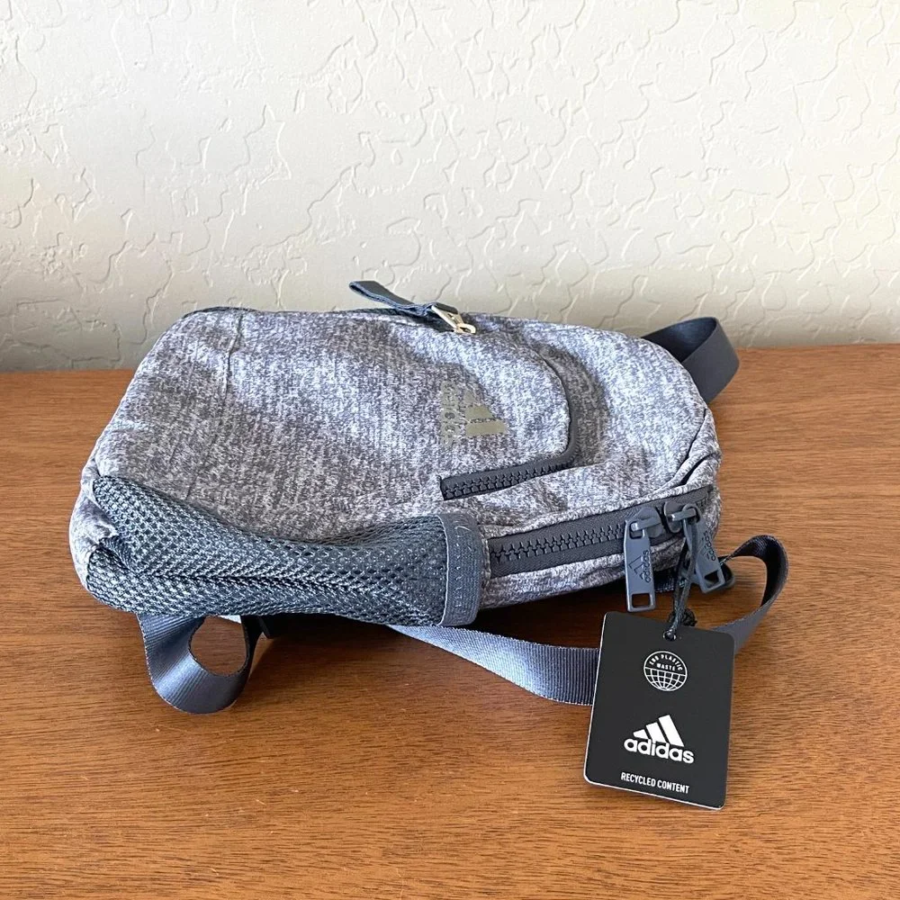 New Adidas Backpack Linear 3 Mini Jersey Grey White Backpack Bag NWT - Picture 4 of 10
